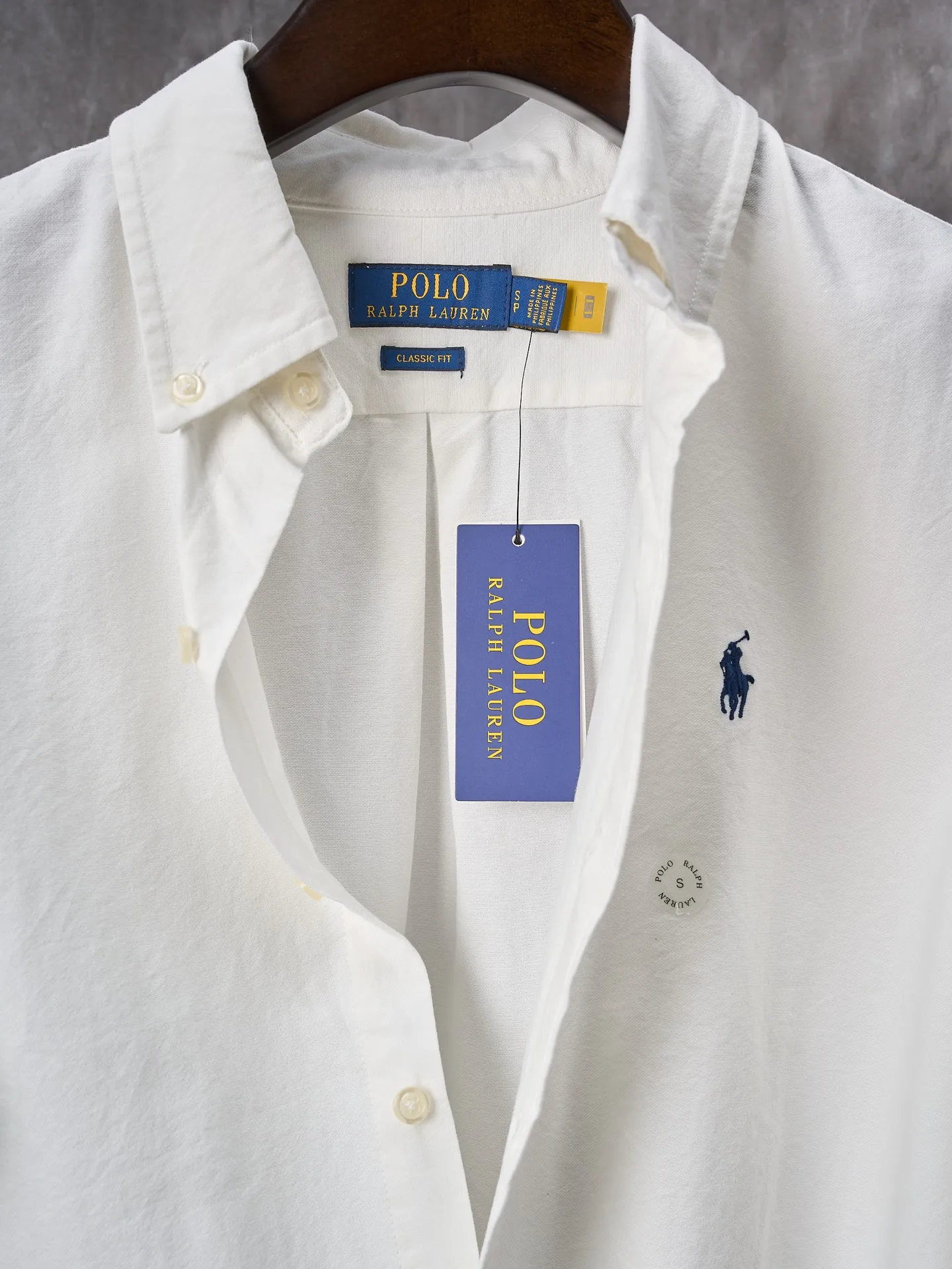 P340 Actual hanging auction】Ralph Lauren/Ralph Lauren couples must-have solid color pony embroidered cotton long-sleeved shirt [Ready stock] XS S M L XL